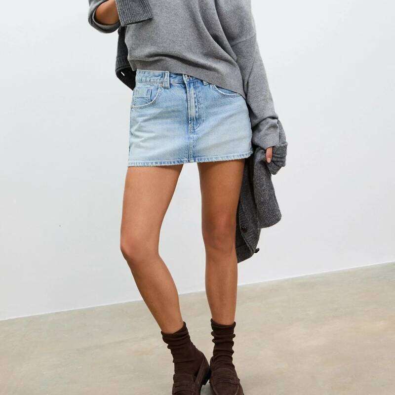 Combhasaki Womens Y2k Vintage Retro Denim Mini Skorts with Pockets Casual Stylish Button Mid Rise A-Line Jean Skirts for Summer Z260314