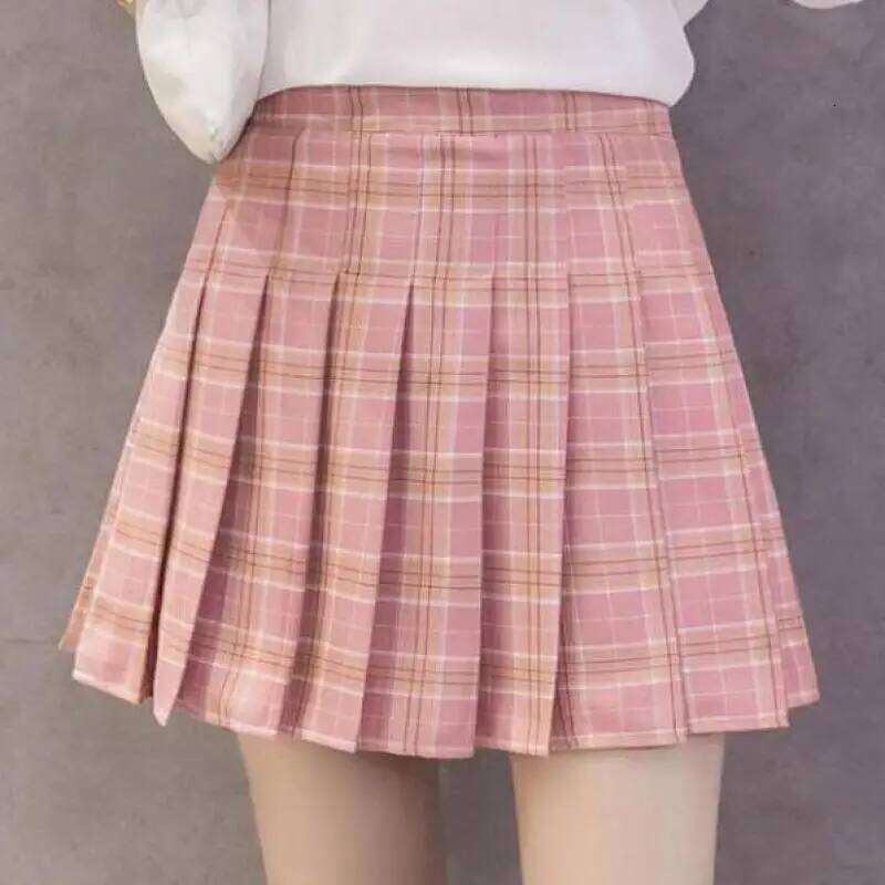 Zuolunouba Summer High Waist Women School Girl Faldas Pleated Plaid Slim Sexy Zipper Blue Mini Skirt Jupe Femme Z260314