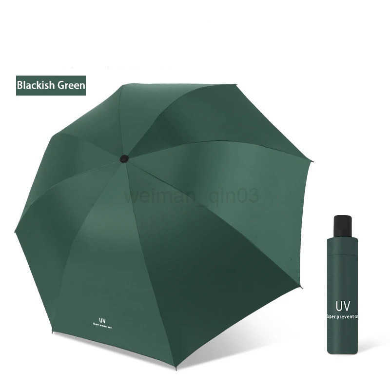Foldable Manual Umbrella Waterproof and Windproof Umbrella Anti-UV Umbrella for Sunny Or Rainy Days Simple Solid Color Umbrel H260314