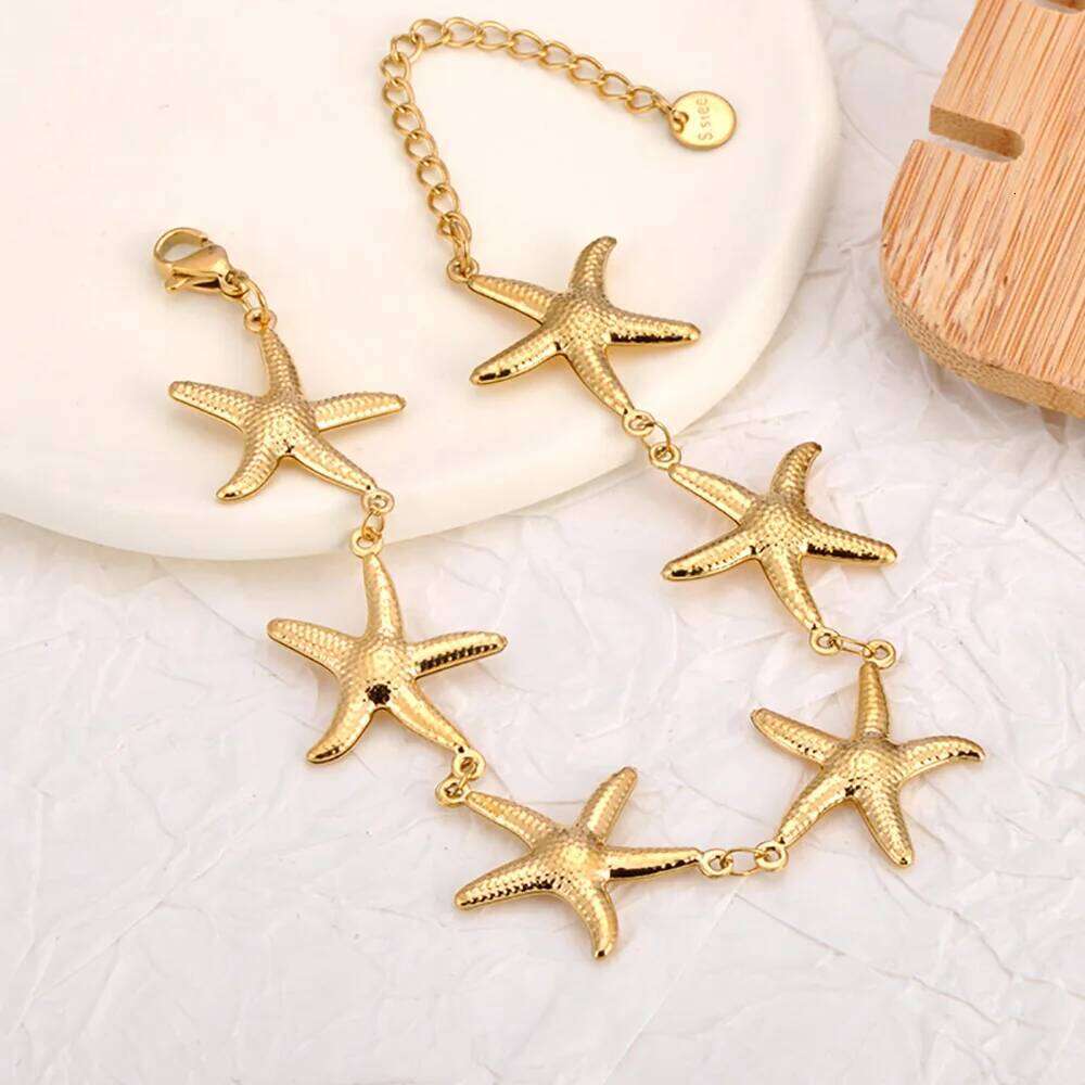 Stainless Steel Fashion Ocean Style Metal Starfish Chain Bracelet Waterproof Accessories Holiday Jewelry for Women Drop Shipping Z260313