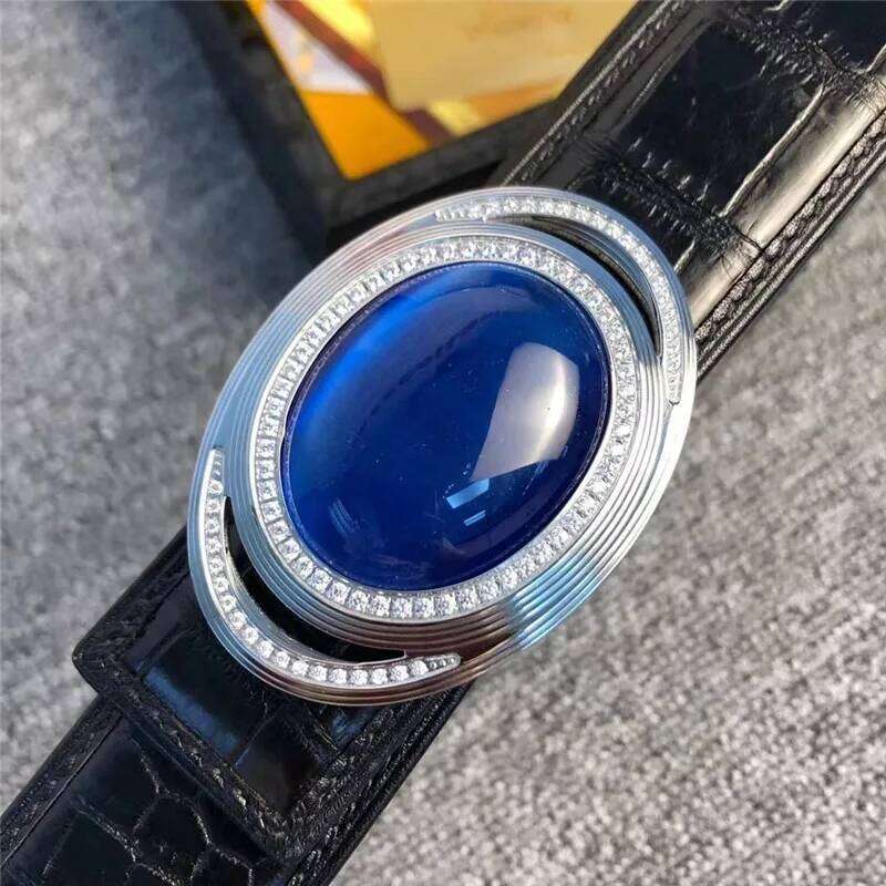 Authentic Real Crocodile Skin Blue Diamond Steel Buckle Businessmen Waist Strap Belts Genuine Alligator Leather Male Belt Z260226