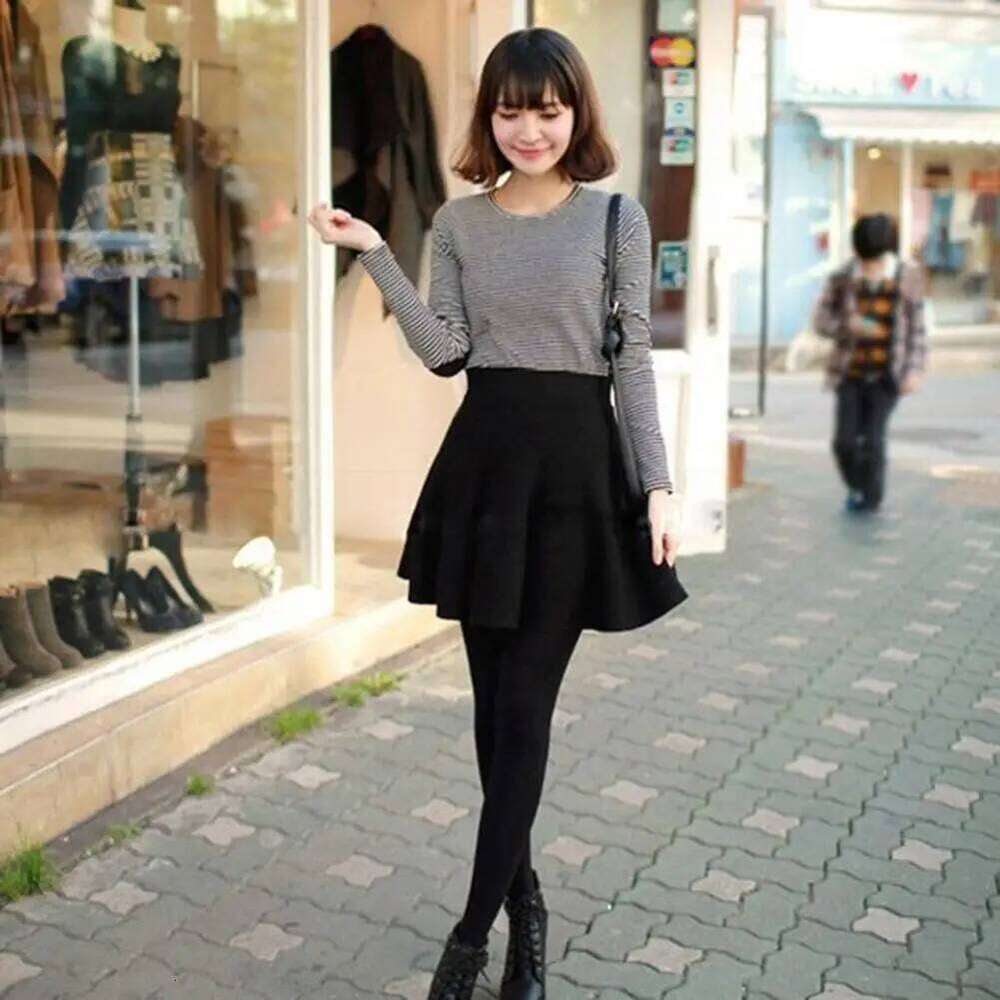 Houndstooth Korean Pleated Elegant Zipper High Waist A Line Mini Autumn Winter Trendy Short Skater Skirt Z260314