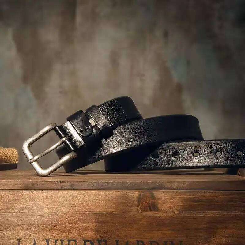 Top genuine leather belts for men luxury high quality Retro casual style buckle vintage cowboy male belt 2021 Z260226