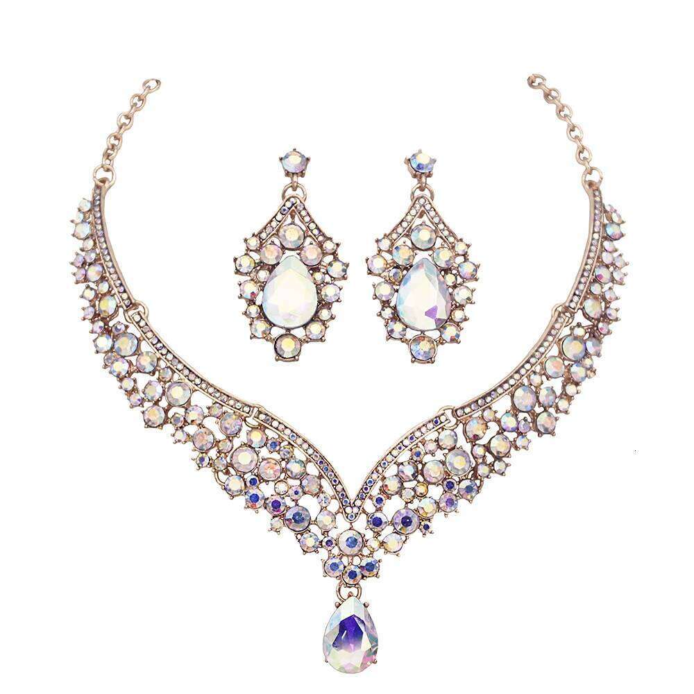 Elegant Fashion Necklace Sets and Earrings Princess Collar Two Piece Set Bride Jewelry for women Wedding Accessories Z260313