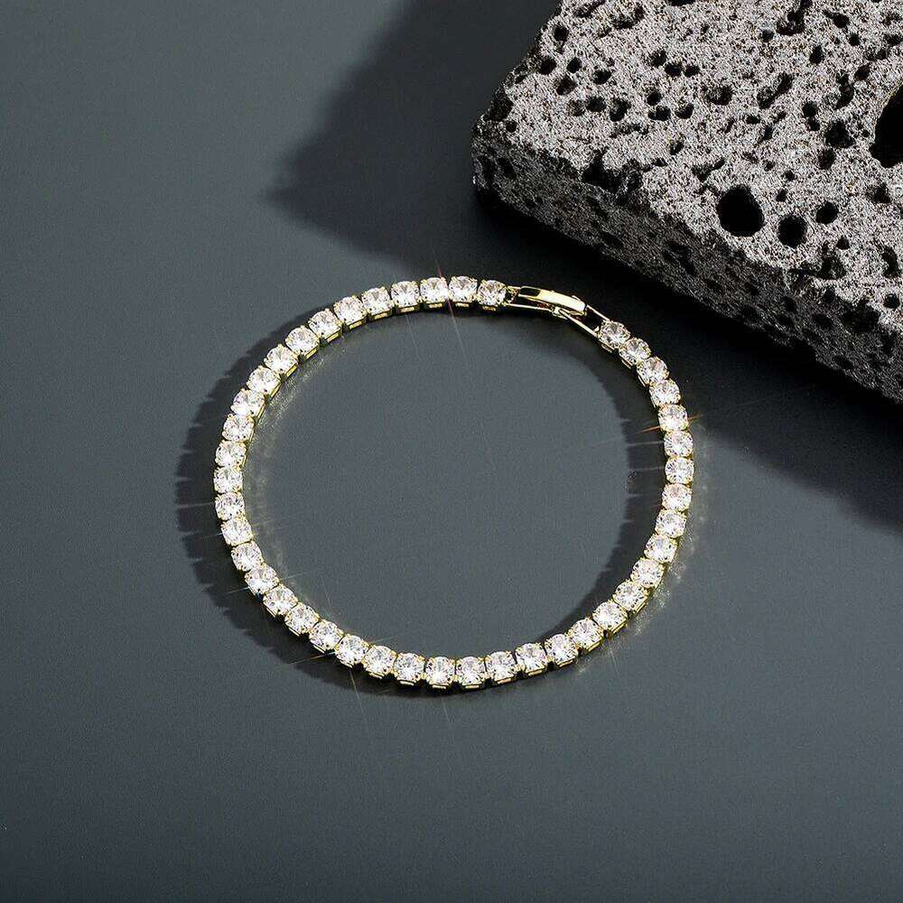 TOPGRILLZ 3/4/5MM Micro Tennis Bracelet with New Fold Over Clasp Hip Hop Bling Iced Out Cubic Zirconia Jewelry Gift For Men Z260313