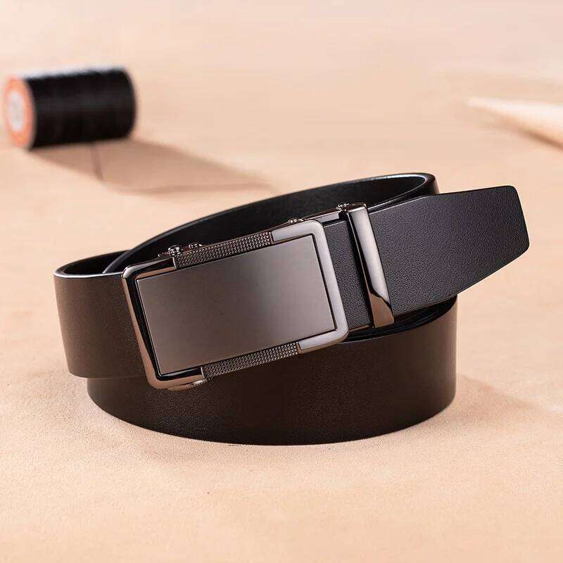 Men's genuine leather Automatic Cowboy Trousers Harness Waist strap Lined up brand Stomach Medieval belt luxury Z260226