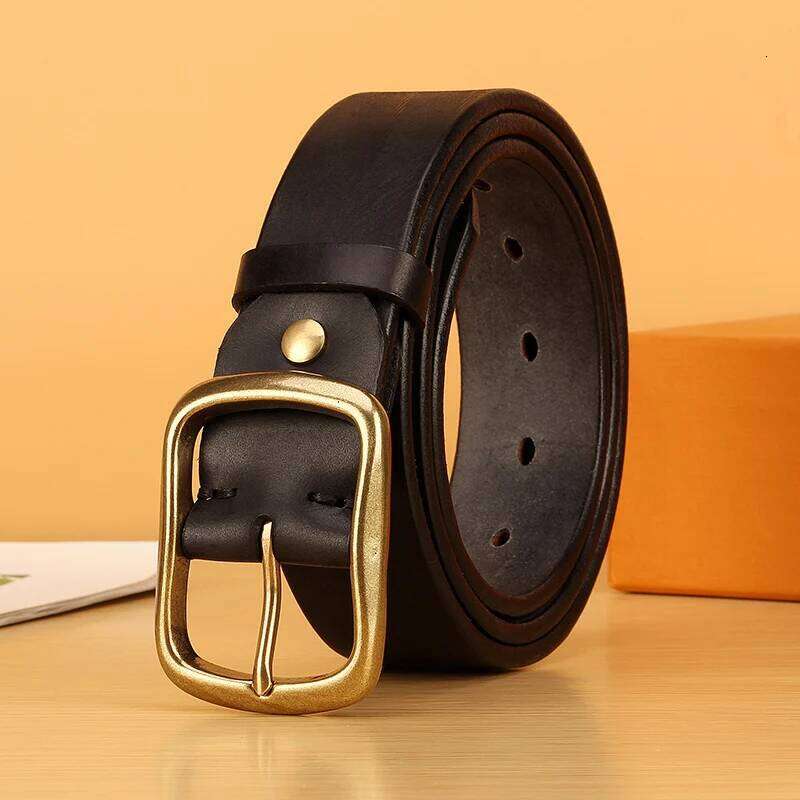 Full Grain for Men100% Italian Real Solid Leather Casual Jeans 5mm Thick Men's Heavy Duty Work Belt Z260226