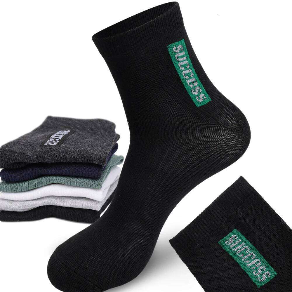 6 Pairs Bamboo Fiber Autumn Winter Men Cotton Sports Sock Breathable Deodorant Business Socks Plus Size 38-47 Z260314