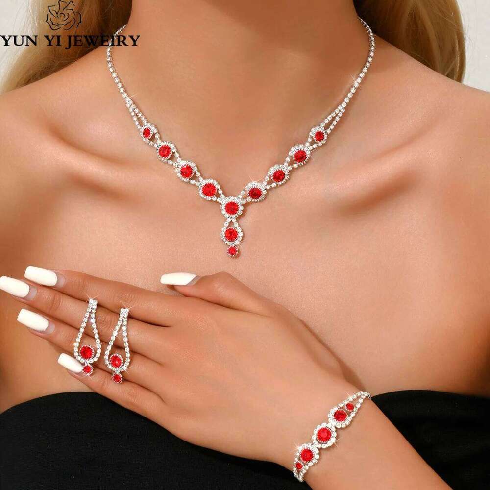 Elegant exquisite necklace, earring, bracelet, three sets of new products, simple and trendy jewelry set for women Z260313