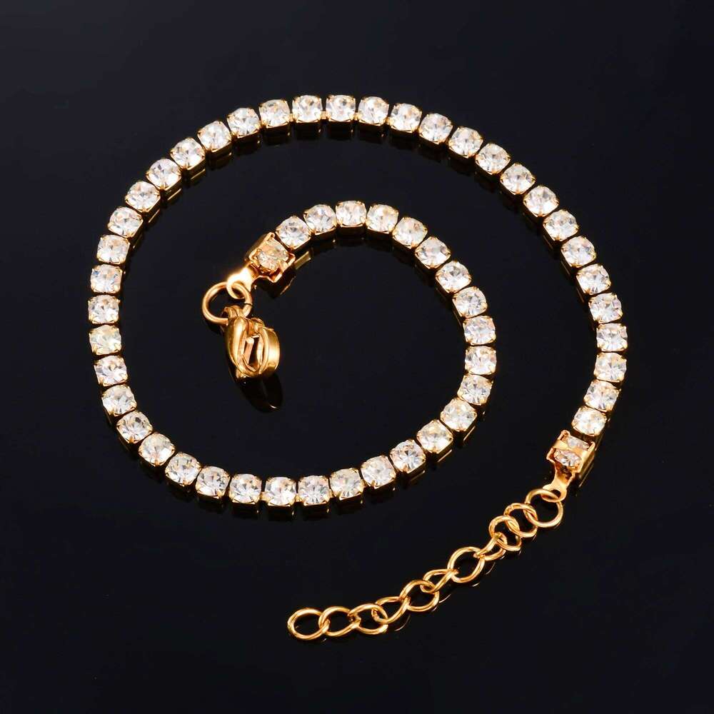 Sparkly Cubic Zirconia Tennis Bracelet for Women Rhinestone Chain Minimalist Crystal Bangle Stainless Steel Jewelry Accessories Z260313