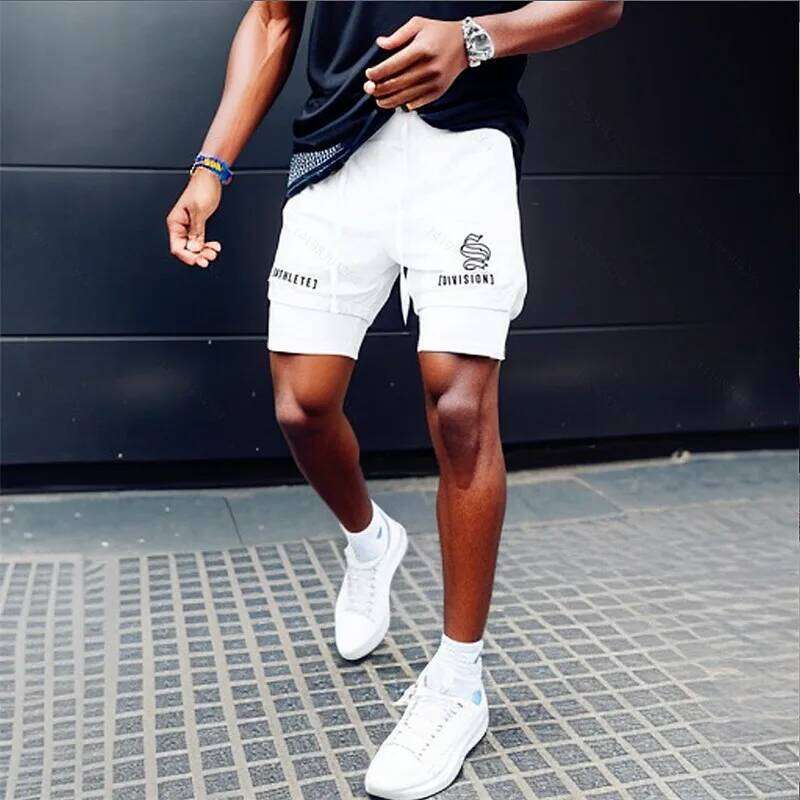 NEW 2 IN 1 Sport Running Casual Breathable Double-deck Jogging Quick Dry GYM Fitness Workout Men Shorts Z260314