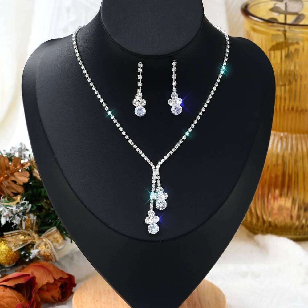1 Set Of Fashionable And Simple Water Droplet Necklace, Earrings, Jewelry Set, Women's Wedding Banquet Party Daily Accessories Z260313