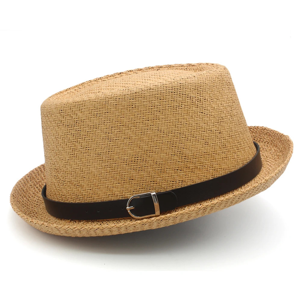 Men Women Classical Straw Pork Pie Hats Fedora Sunhats Trilby Caps Summer Boater Beach Outdoor Travel Party Size US 7 14 UK L 260309