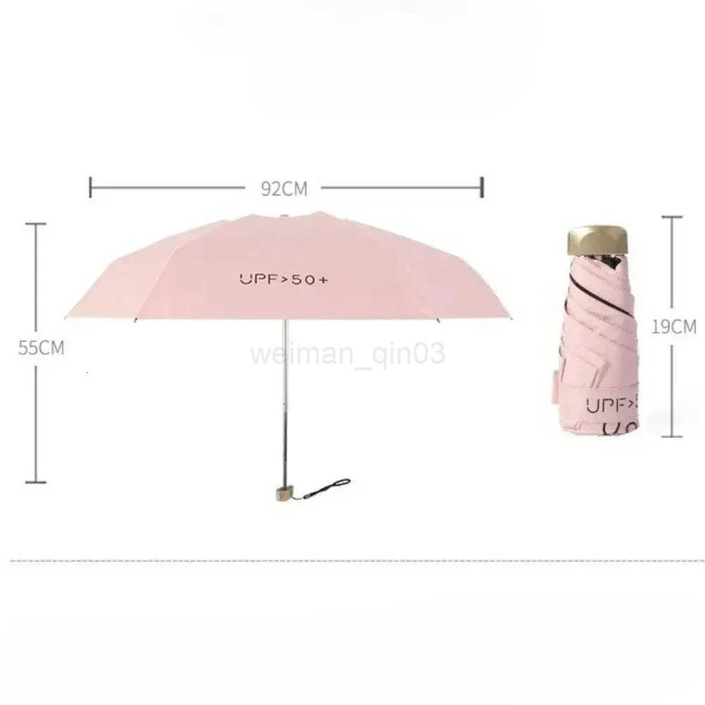 Flat Five Fold Umbrella Ultra Light Mini Umbrella Sun Umbrella Black Rubber Sun Protection Umbrella Compact Pocket Umbrella H260314