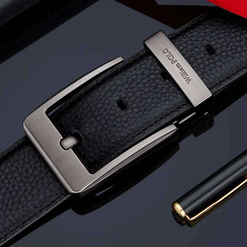 Genuine leather men's fashionable needle buckle belt, versatile and personalized belt Z260226