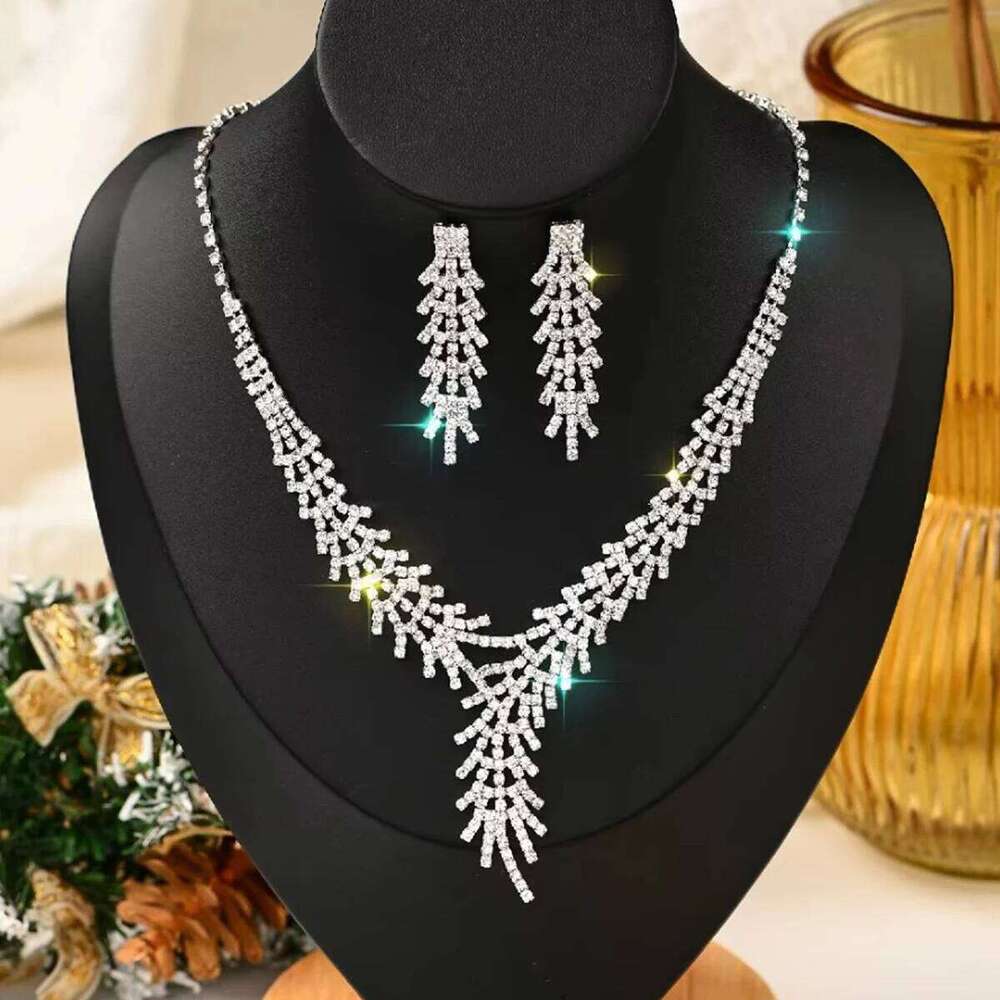 3PC Women's Fashion Copper Inlaid Claw Chain Hollow tassel Necklace Earrings Jewelry Set Wedding Banquet Party Holiday Gift-8133 Z260313