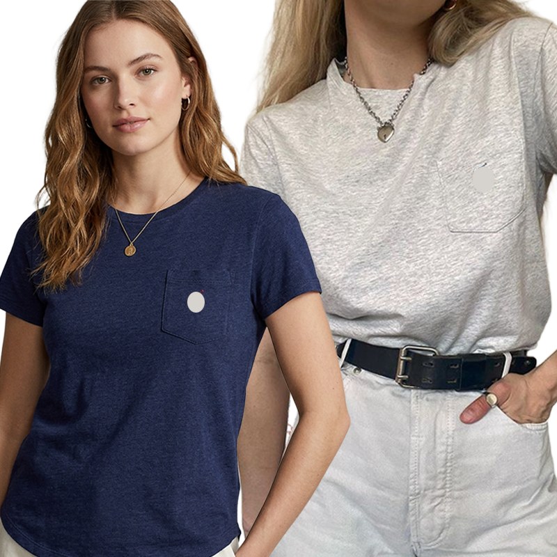 Ral Lau Women's Designer Shirt Women's Luxury Short Sleeve High Quality Casual Embroidery Design T-shirt