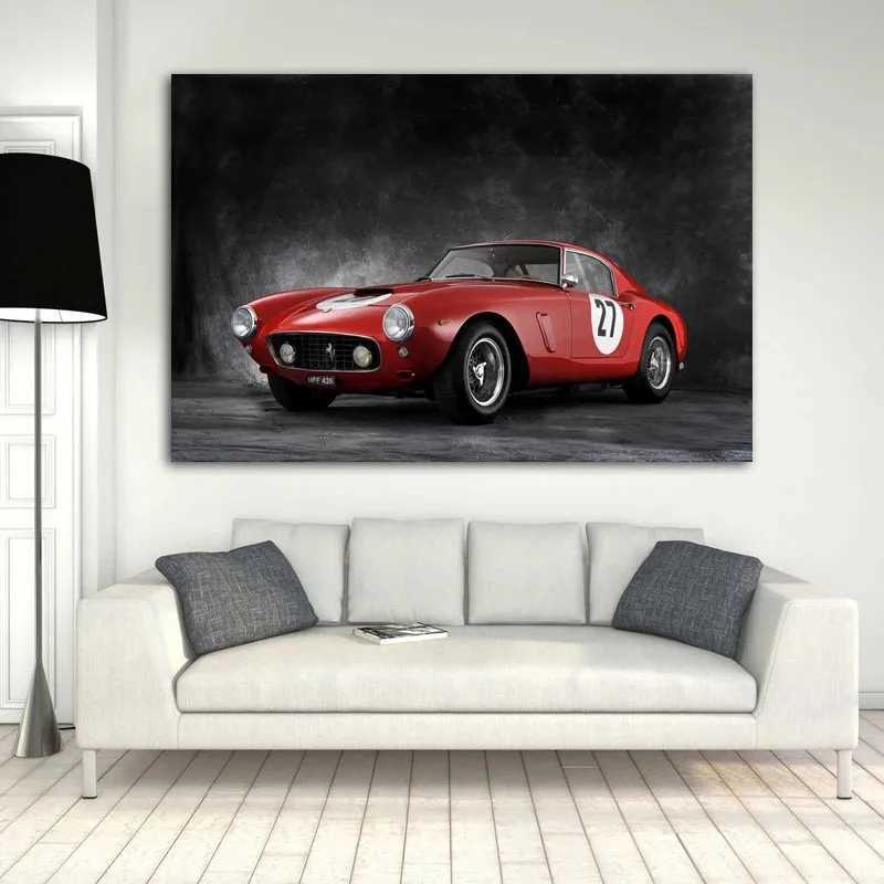 Supercars Posters Ferraris 250 GTO Sport Car Retro Car Picture Print And Poster Wall Art Canvas Painting for Home Decor Unframed D260314