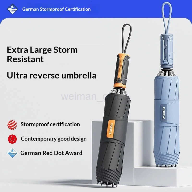 Fully automatic umbrella windproof and heavy rain special car reverse folding umbrella H260314