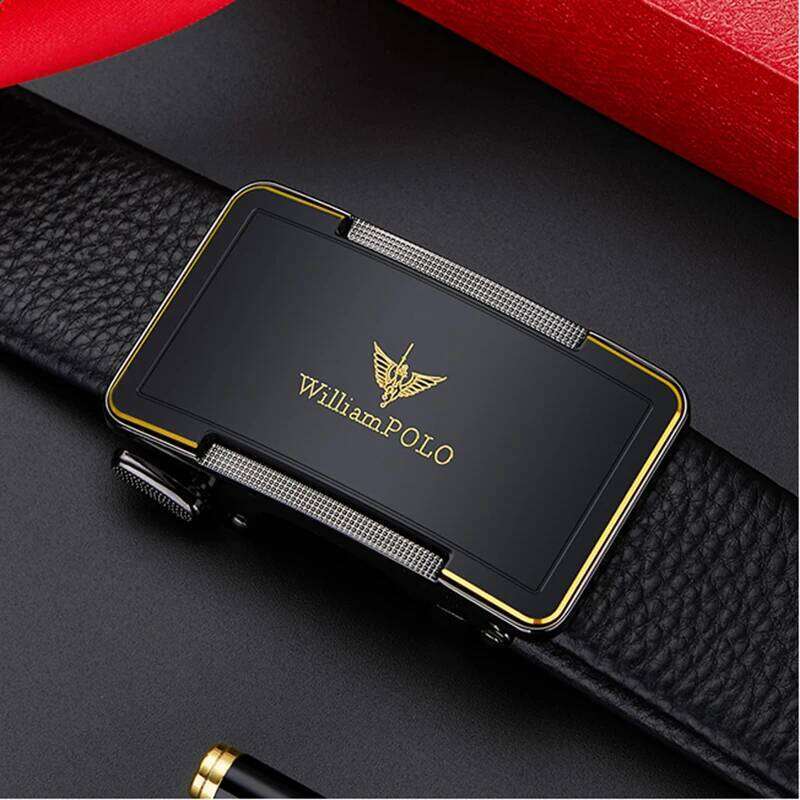 Men's leather with automatic buckle, casual pants fashionable high-end belt, business waist belt Z260226