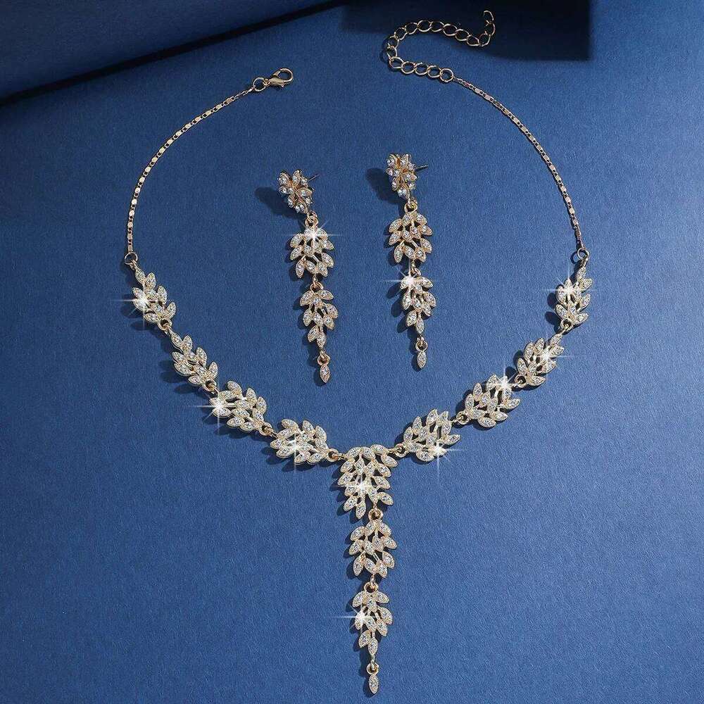 Hot Sale Luxury Crystal Jewelry Set Women Necklace Earrings Sparkle Bridal Formal Event Accessories Z260313