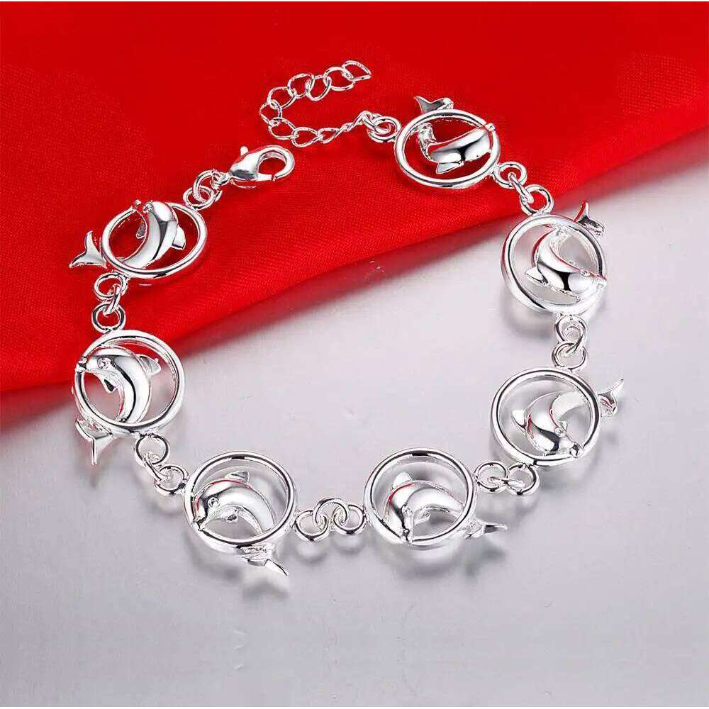 925 Sterling Silver Bracelet Dolphin High Quality Romance Chain For Women Fashion Engagement Party Wedding Jewelry Gift Z260313