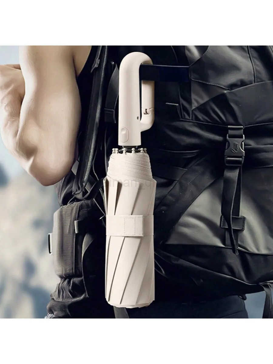 27-inch ring buckle triple folding umbrella fully automatic umbrella double folding business umbrella increased wind resistance H260314