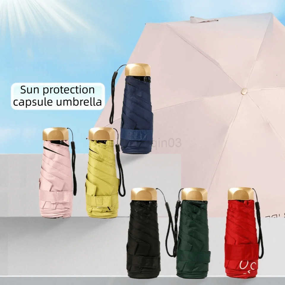 Ultraviolet Protection Pocket Rain Umbrella Folding Ultralight Pocket Parasol Mini Wind Resistant Sun Shade Umbrella Summer H260314
