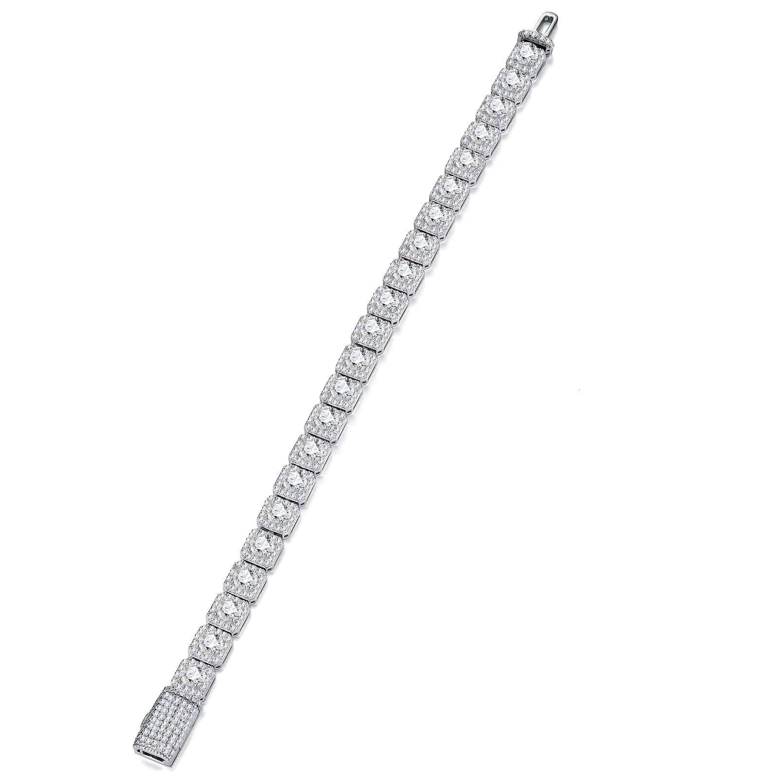 Full Ice 5mm Moissanite Candy Link S925 Silver Plated 18K Gold D Color VVS GRA Certified Sparkle Hip Hop Jewelry Bracelet