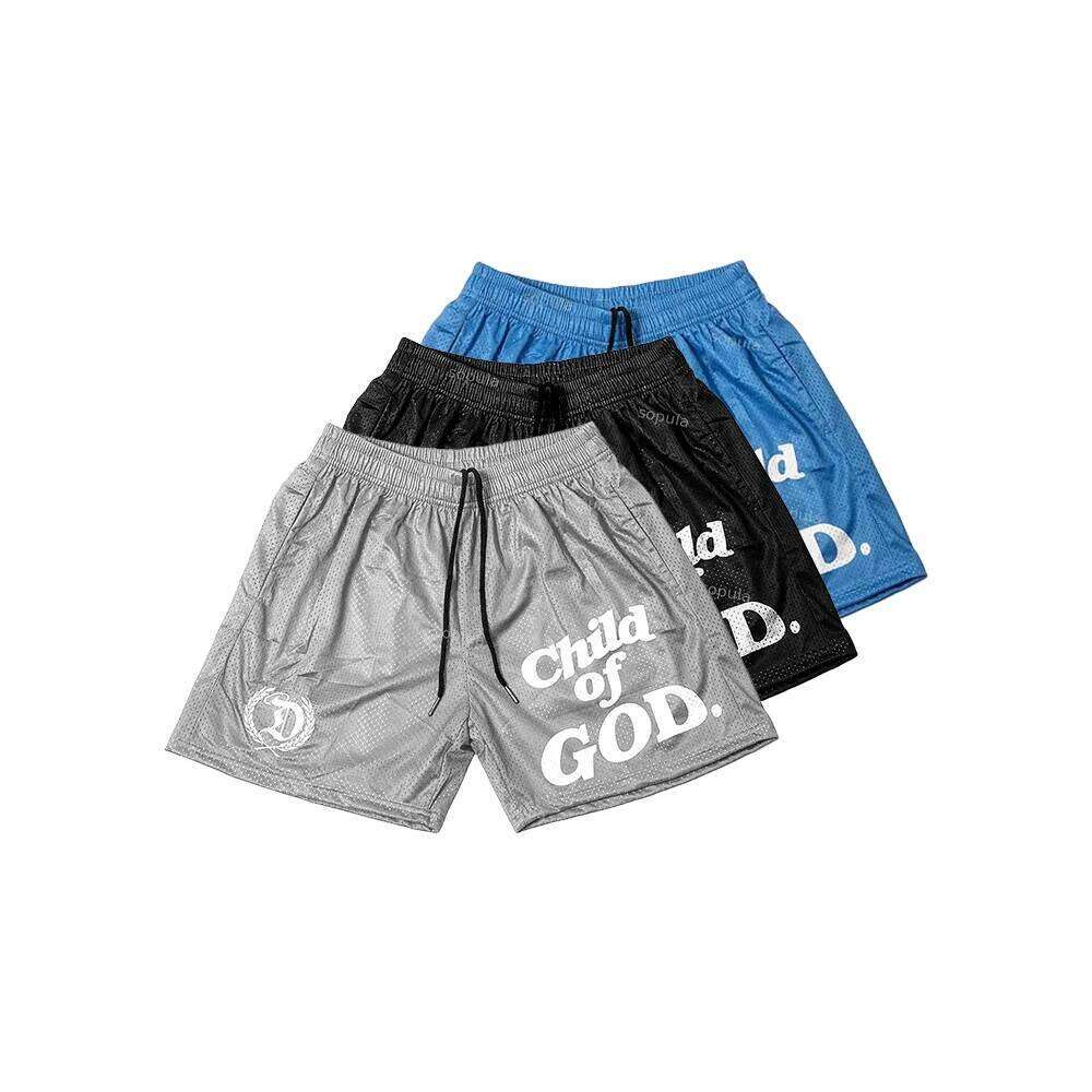 Child of God Print Basketball Sport Training Breathable Fashionable Men Fashion Shorts Streetwear Z260314