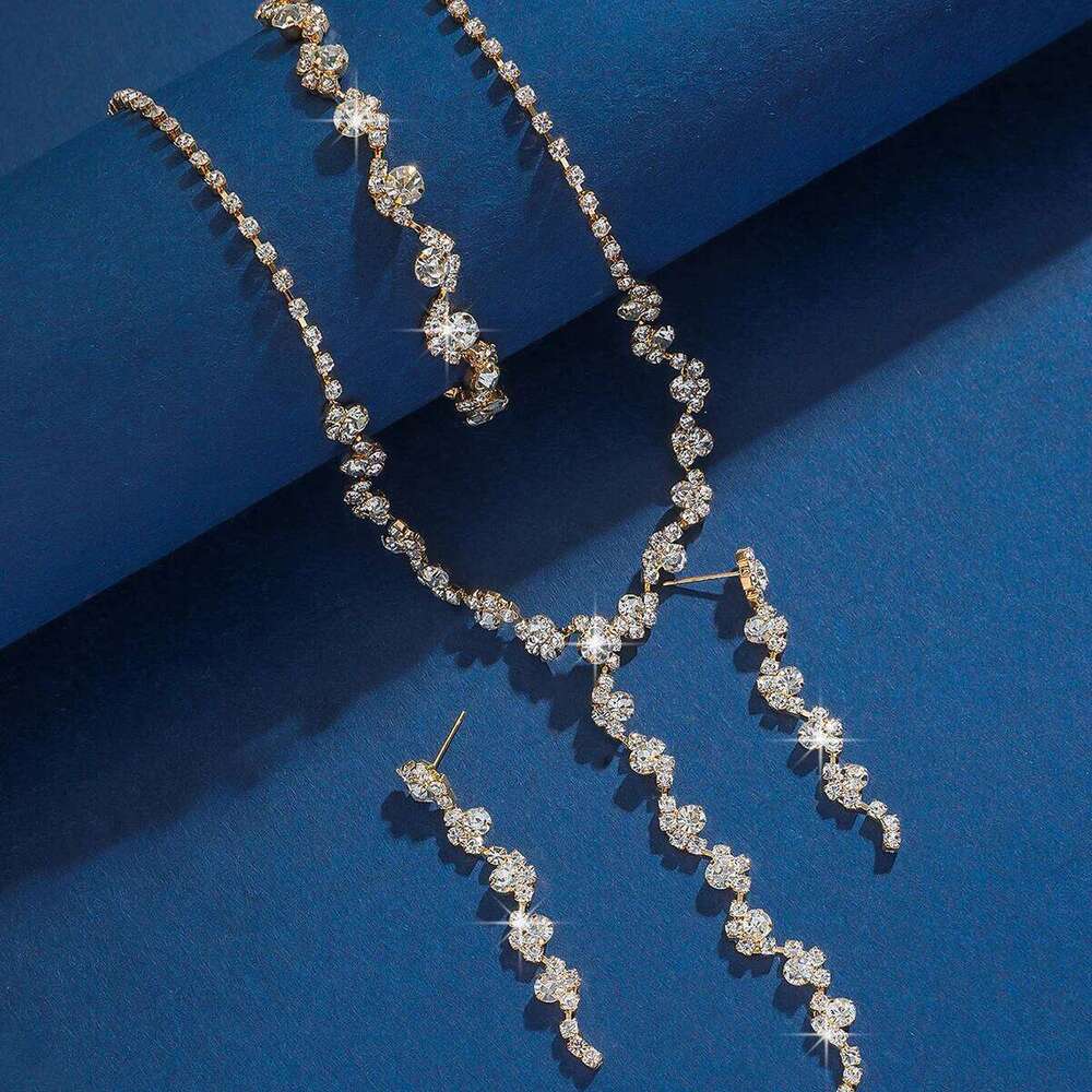 4PC Women's Fashion Geometric Flower Necklace Earrings Bracelet Jewelry Set Wedding Party Festival Gift-8073 Z260313