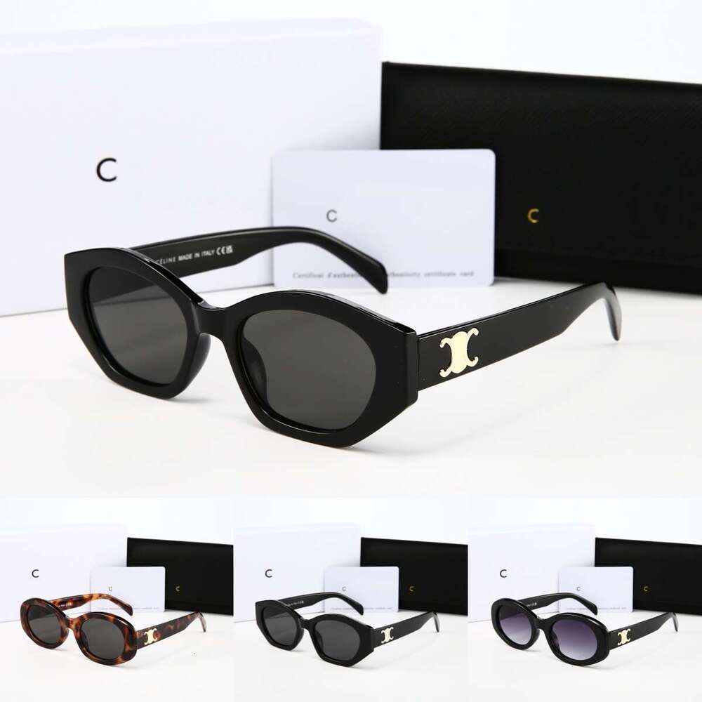 Luxury Designer Sunglasses Oval Cat Eye Series Glasses Triomphe Metal Detail UV400 Polarized Lens Fashion Eyewear for Women with box