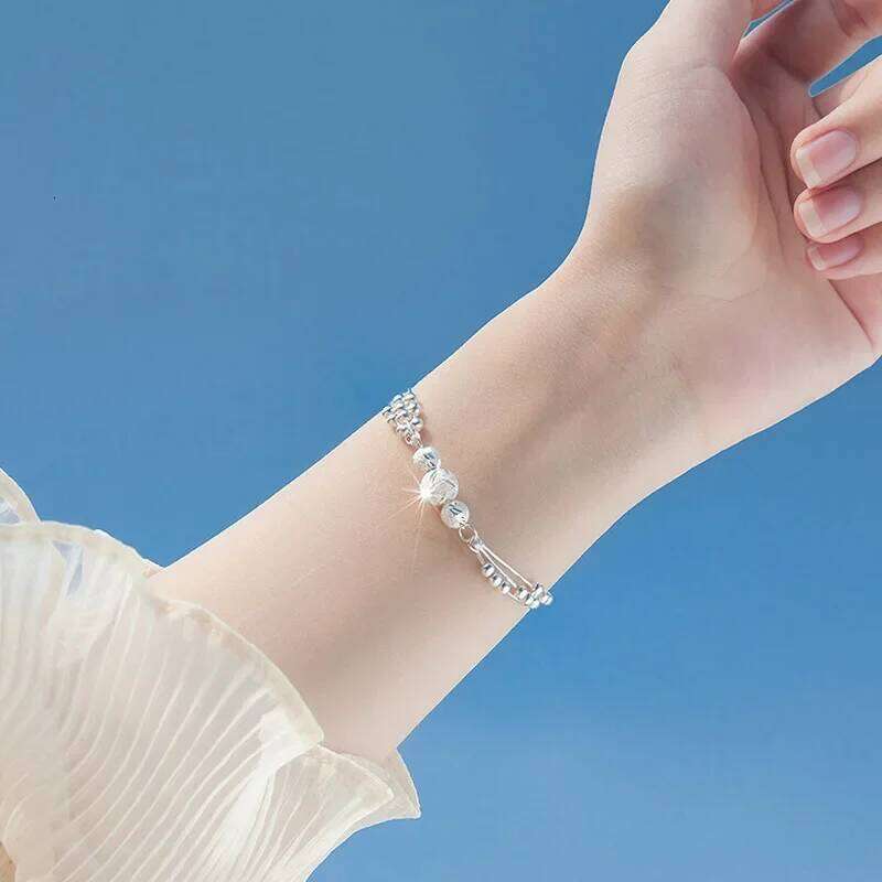 Fine 925 Sterling Silver Bead Charm Bracelet For Women Girls Lady cute Wedding Party Bohemian Fashion Jewelry Gift noble y2k Z260313
