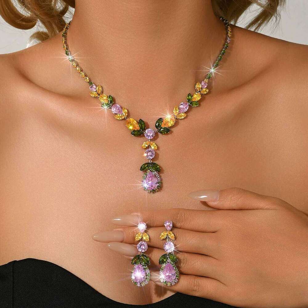 European and American countryside romantic style necklace earring set suitable for photography, wedding dress matching Z260313