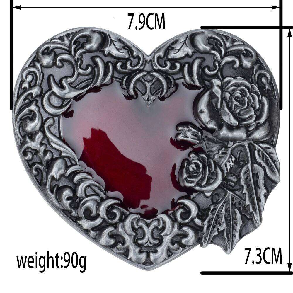 Embossed Leather Belt Flower Pattern for Women Red Heart Rose Fashion Z260226