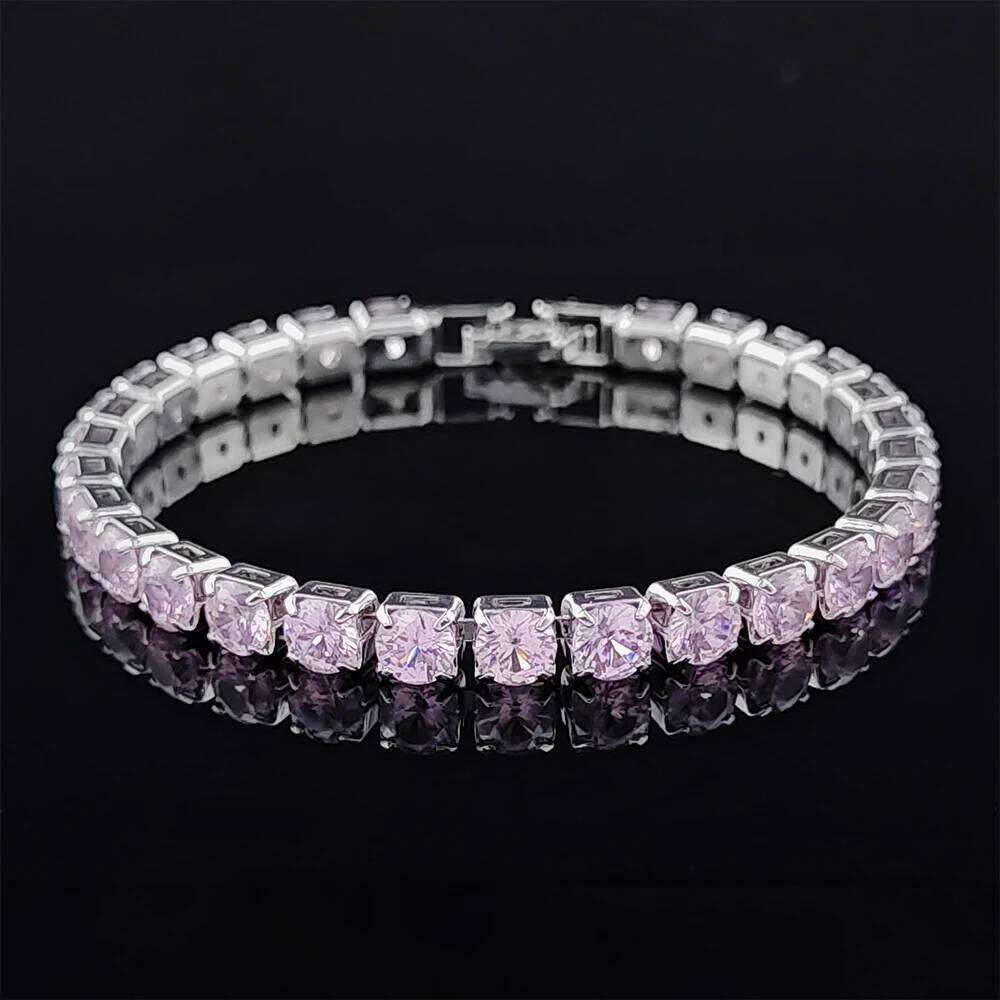 2024 New Arrival Luxury Round pink color on hand Bracelet Bangle For Women Anniversary Gift Jewelry S5787 Z260313