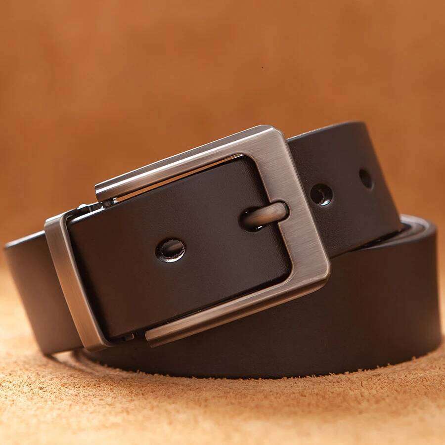 Cowhide Genuine Leather Belts for Men Male Pin Buckle Jeans Waist Mens Black Brown Commuter business Belt Ceinture Homme Z260226