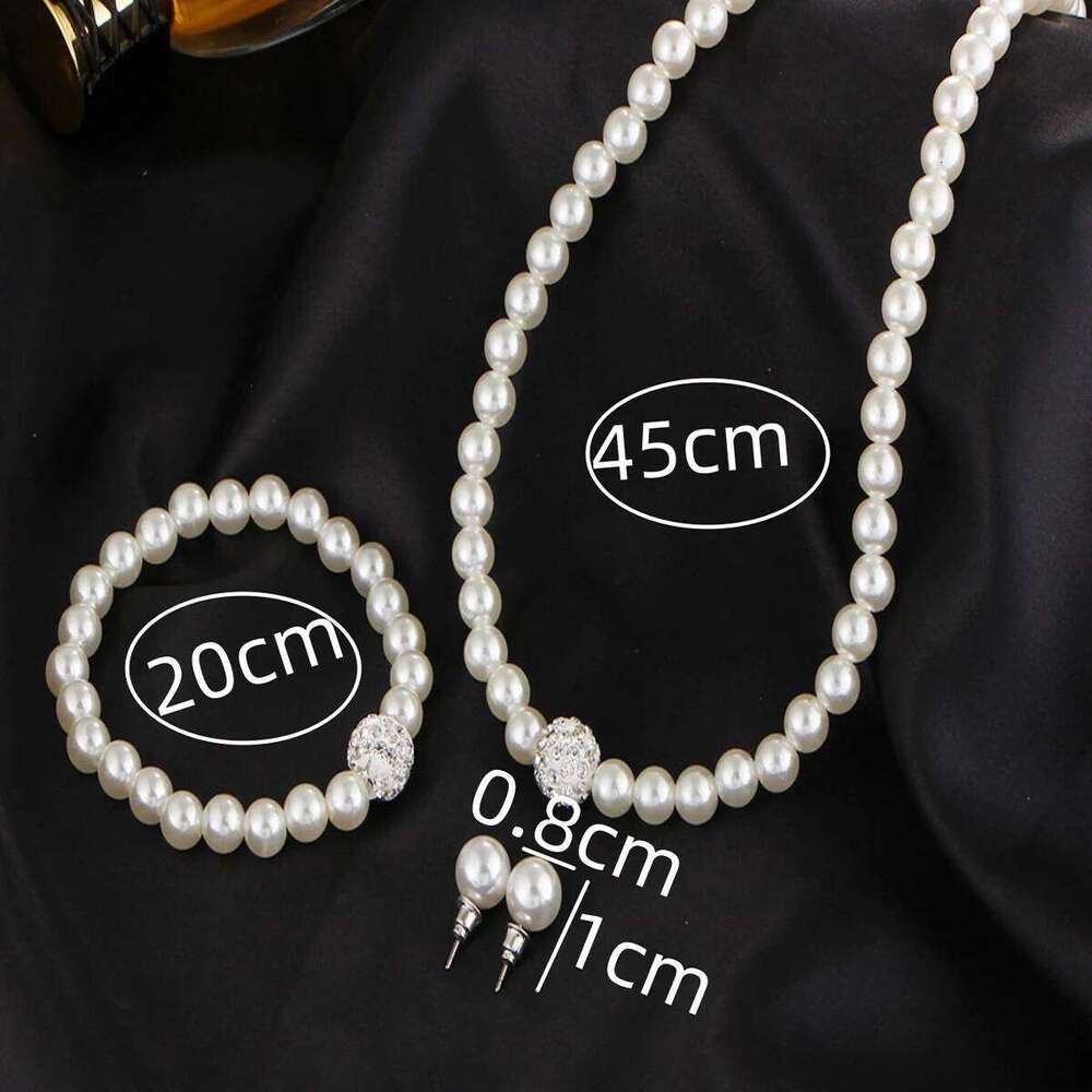 Women's fashionable imitation pearl simple elegant jewelry set, suitable for daily wear and holiday gifts Z260313
