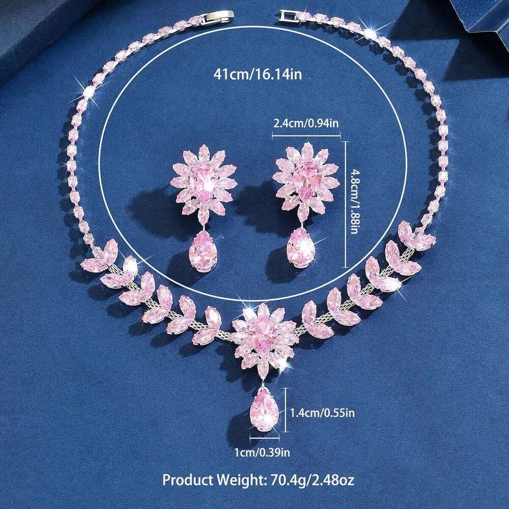 Sweet and Cute Kangman Countryside Style Necklace Earrings Bridal Wedding Dress Versatile Flower Set Z260313