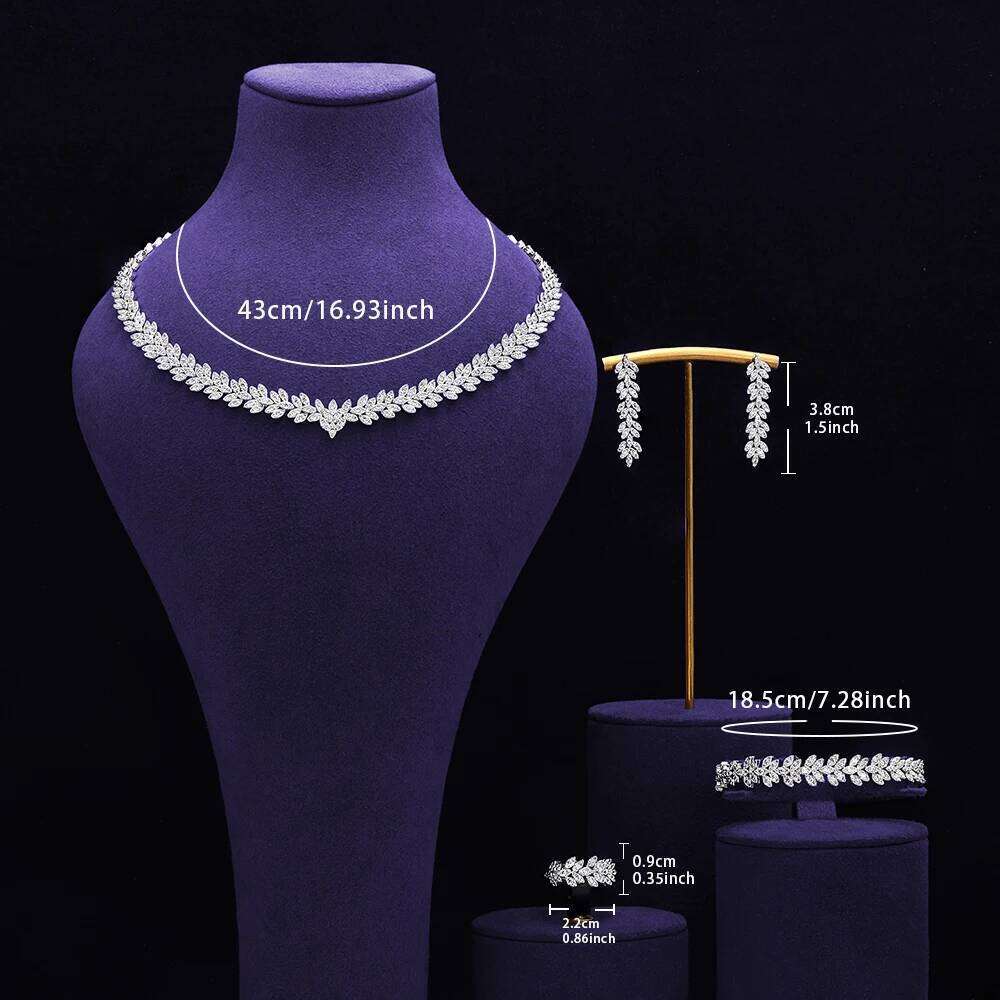 Famous Brand 4 Piece Bridal Complete for Women Party, Banquet Cubic Zirconia Crystal Wedding Jewelry Set Z260313