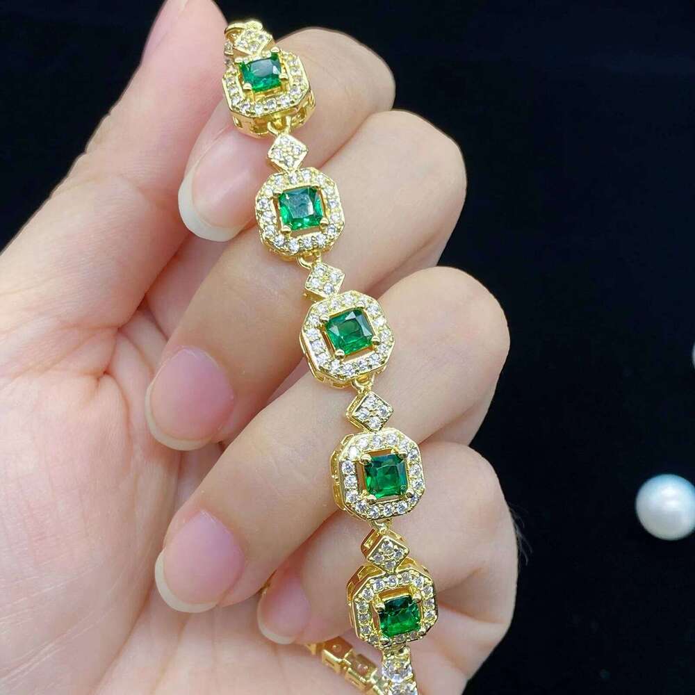 Moonso Luxury Pink Green Gold Color Princess Bracelet Bangle for Women Anniversary Gift Jewelry Wholesale S8239 Z260313