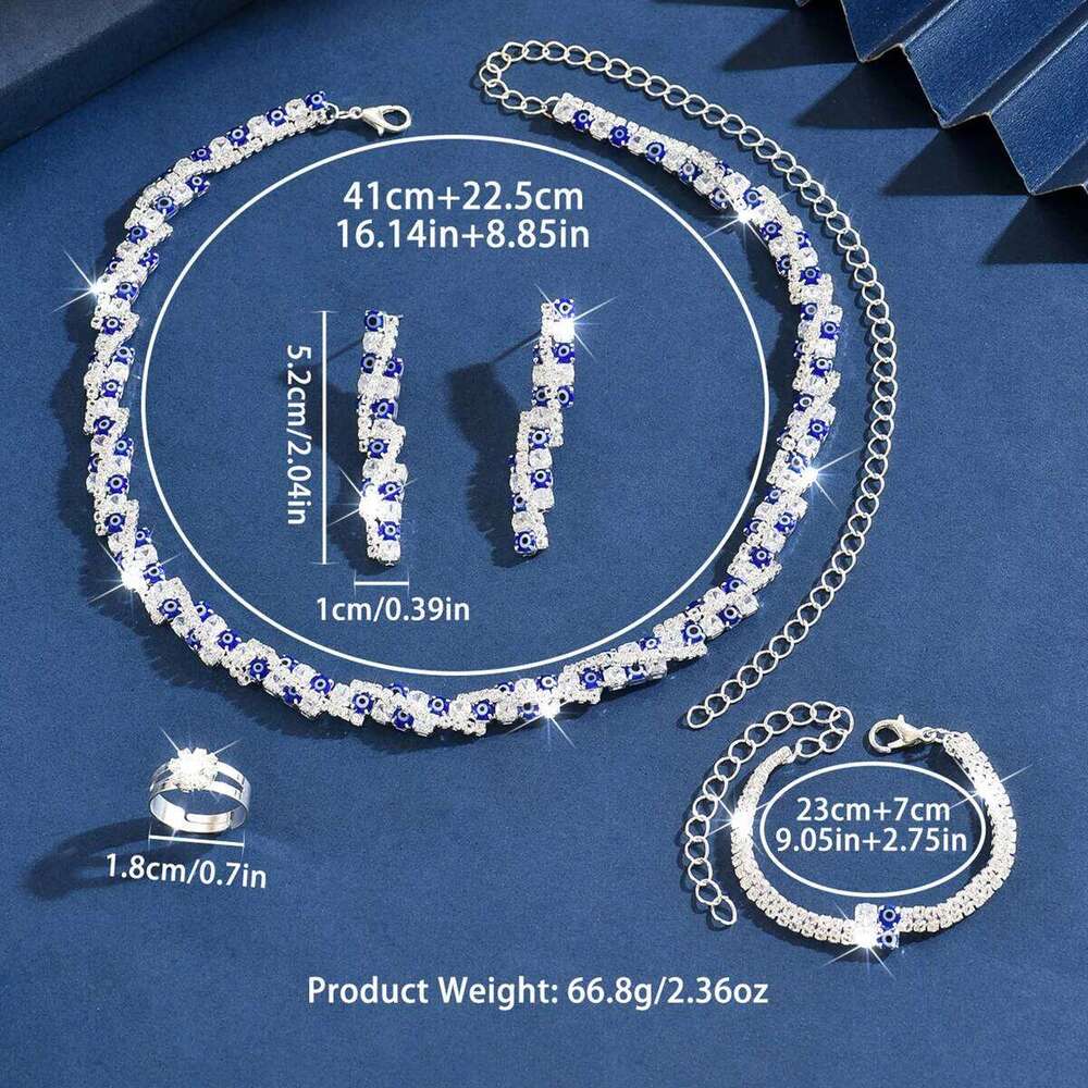 Fresh seaside style design, trendy playful necklace, earrings, bracelets, rings, exquisite and atmospheric set Z260313