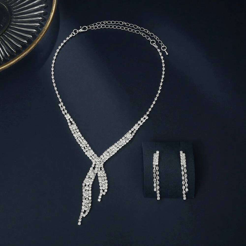 Ladies' Fashion Design Geometric Tassel Series Necklace Earrings Jewelry Set Suitable for Wedding, Party, Festival Gifts Z260313