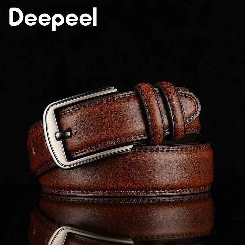 1Pc Deepeel 3.7*110-130cm Men's 2nd Cowskin Leather Belts Male Business Waistband Crafts for Adults Jeans Accessories Z260226