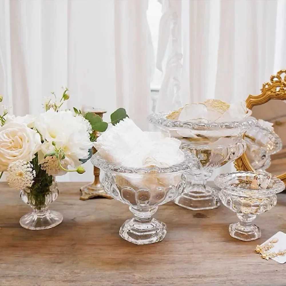 Retro European light luxury clear crystal glass vase ins simple home decoration room decoration modern decorative vase Y260314