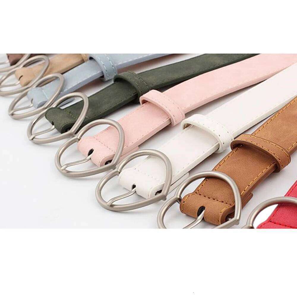 New Design Beige Love Buckle Waist Women Female Leather for Jeans Korean Fashion Ladies Accessories Belts Z260226