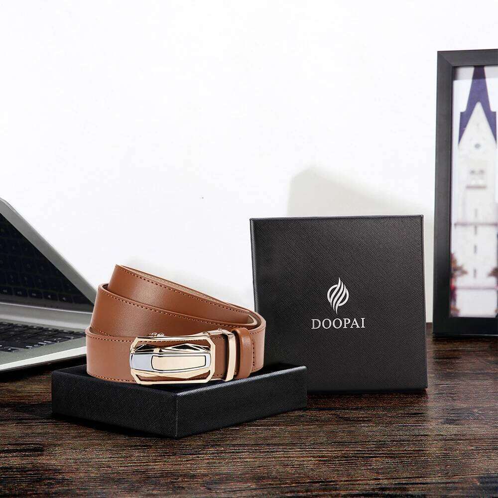 High Quality Genuine Leather Belt Metal Alloy Automatic Buckle Brand Luxury Design Waist Belts for Men Strap Male Z260226