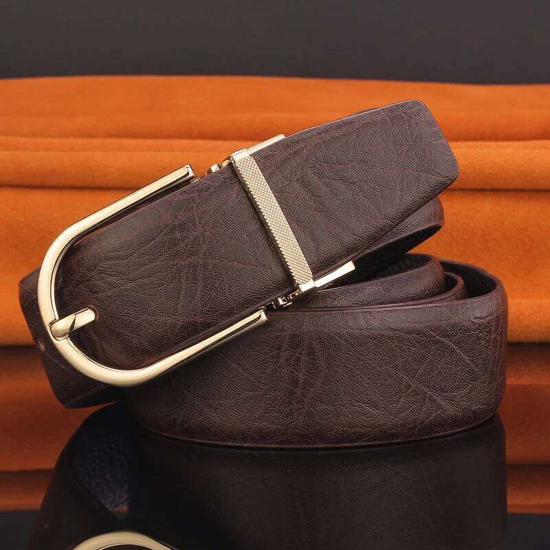 Classic Fashion Pin Buckle 3.3cm Belts Genuine Leather High Quality Waistband For Male Casual Young Men Cowhide Waist Strap Z260226