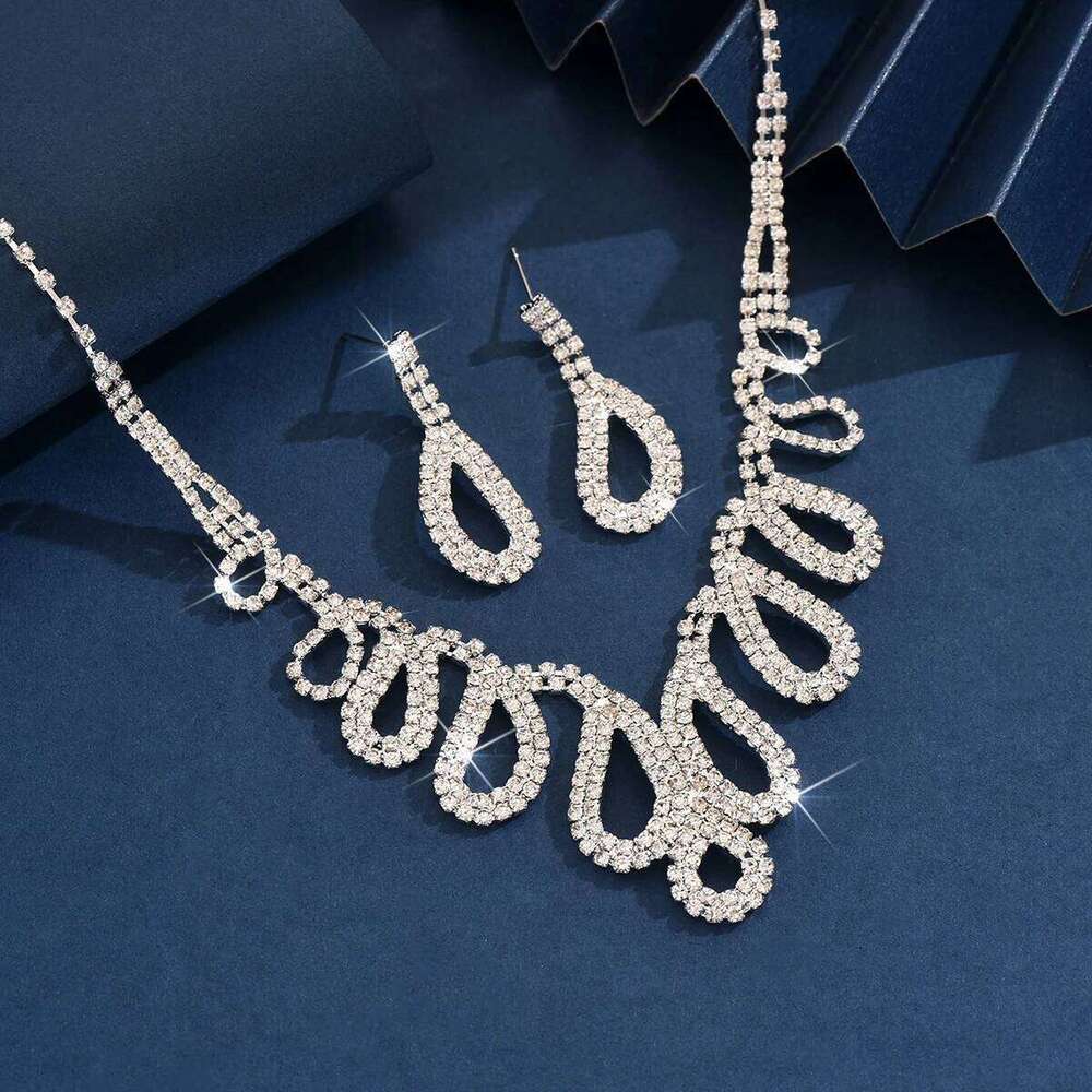 3PC Women's Fashion Water Drop Tassel Series Necklace Earrings Jewelry Set Wedding Party Festival Gift-8528 Z260313