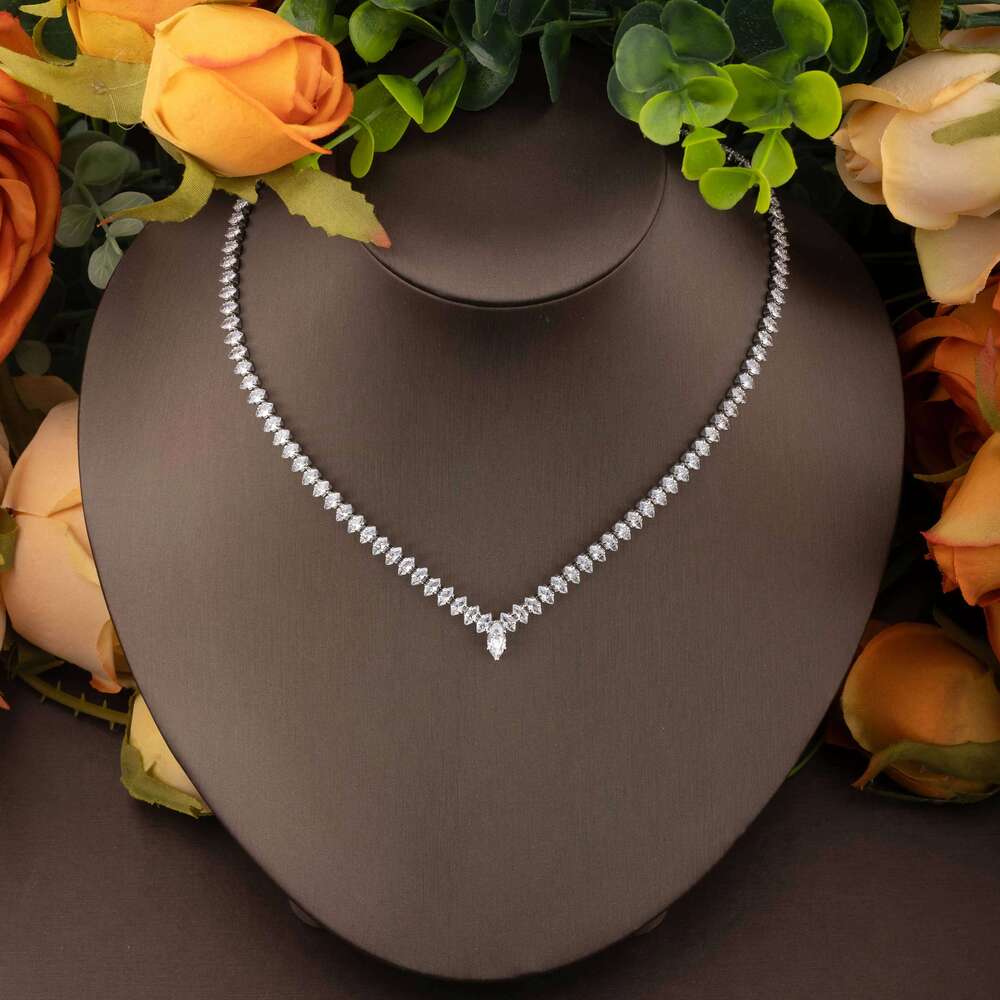 1 of Simple Style Cubic Zirconia V-Shaped Jewelry Set Suitable for Women's Daily Party Wear. Gift Box Not Included Z260313